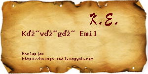 Kővágó Emil névjegykártya
